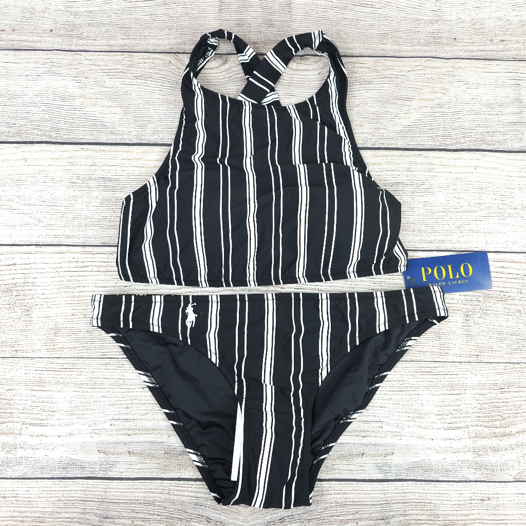 Polo Ralph Lauren Women's Black White 2 Piece Size Xs Msrp $156